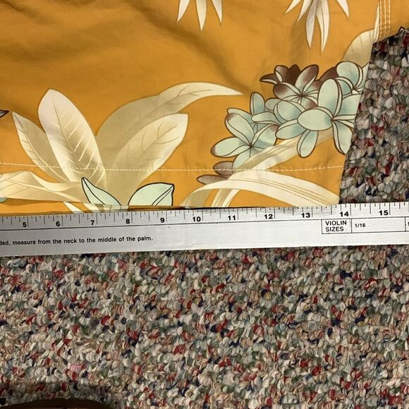 Tommy Bahama Relax Gold Green Tropical Print Drawstring Swim Trunks Size XXL - Picture 13 of 14